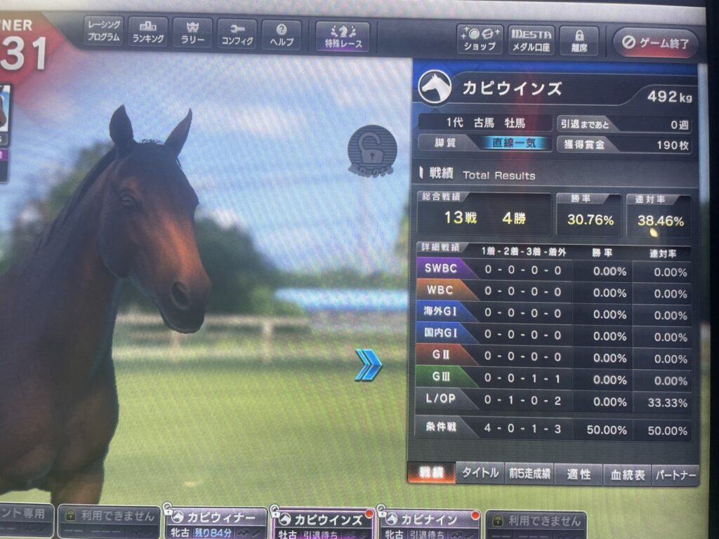 初代馬の戦績例